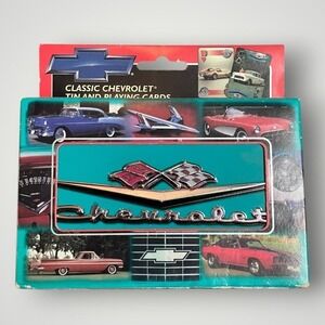 Chevrolet Playing Cards Teal Vintage 1999 Limited Edition Tin 2 Decks Retro